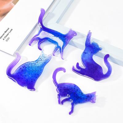 China Viable 3D Cartoon Cat Brooch Crystal Epoxy Resin Mold Jewelry Silicone Molds DIY Craft Making Accessories Casting Tools for sale