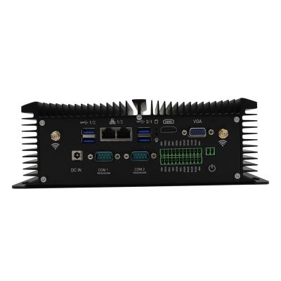 China Industrial Factory Direct Selling Barebone Core Win 10 2*COM 2*LAN VGA I7 8550U & HD Fanless Industrial Computer Mini Desktop Pc for sale