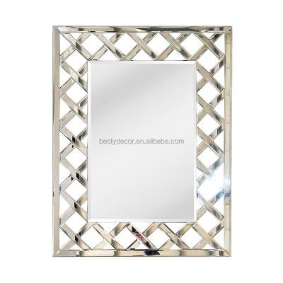 China Contemporary Handcrafted French Glass Mirror Strip Frameless Glitter Wall Decor Mirrors for sale