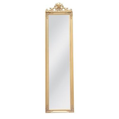 China Large Size Art Decor Floor Standing Mirror Wooden Dress Mirror Full Length Mirror for sale