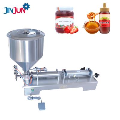 China JINJUN Food JINJUN Semi-automatic Desktop Pneumatic Honey Bottle Filling Machine Oil Honey Sauce Peanut Filler for sale