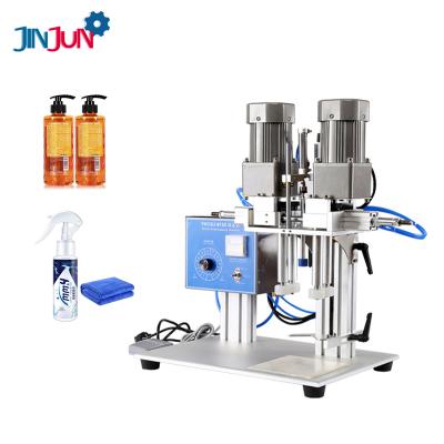 China Small Desktop Spray Food JINJUN 450 Semi-automatic Plastic Bottle Capping Machine for sale