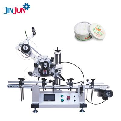 China JINJUN Food Desktop Automatic Flat Labeling Machine with Date Printer Plane Labeling Machine for sale