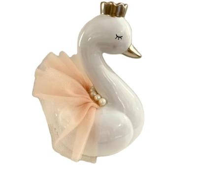 China garden swan money pot piggy bank swan piggy bank decoration personalized ceramic piggy banks for sale