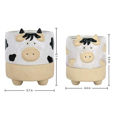 China Modern Cow and Pig Farm Animal Cactus or Airplant Succulent Planter for sale