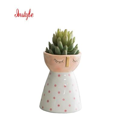 China New Direct Sales Human Face Pattern Vase Flower Ornaments Decorative Vase Creative Eco-friendly Ceramic Vase Flower Arrangement for sale