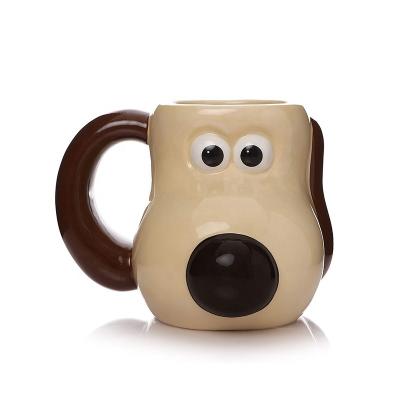 China 3d Dog Coffee Mug Disposable Luxury Ceramic Beer Mug For Christmas for sale