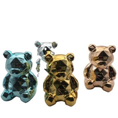 China Europe Electroplate Ceramic Cute Bear For Gift Home Decoration for sale