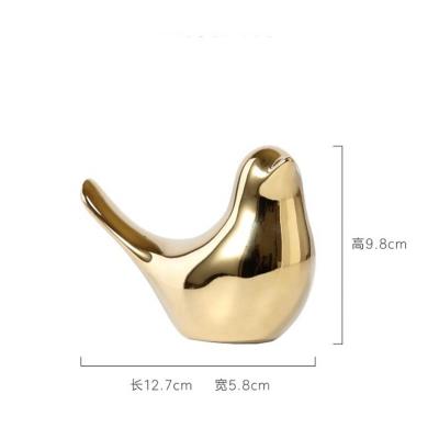 China Europe Nordic style gold ceramic bird for gift home decoration for sale