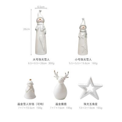 China Europe Nordic style Christmas ceramic snowman for home decoration for sale