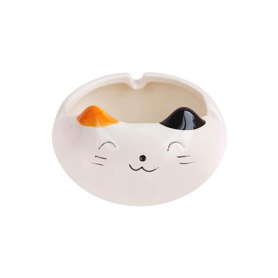 China Eco-friendly Creative Custom Mini Ashtray Cartoon Animals Cat Ceramic Cigar Ashtray Coffee Table Vehicle Car Ashtray for sale