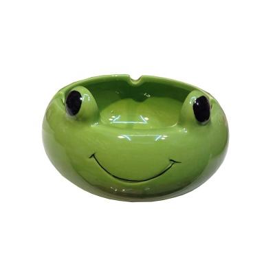 China Eco-friendly Cute Frog Cigar Cartoon Ashtray Animal Mini Ashtray Fashion Home Ceramic Gift for sale