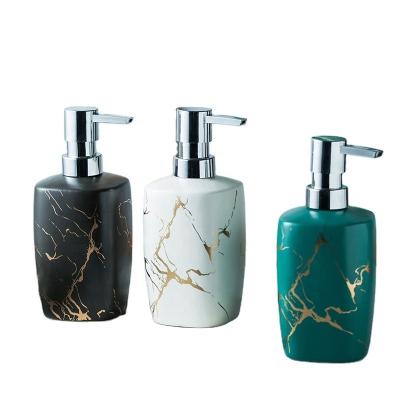 China 2020 Foam Soap Dispenser Bathroom Set Accessories Soap Liquid Dispensers Gel Hand Shape Marble Ceramic Home Feature for sale