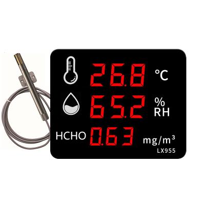 China Indoor Industrial /Outdoor Digital LED HCHO Gas Analyzer Meter School Lab Temperature Humidity Sensor Wall Mounted Air Quality Monitor With Probe for sale