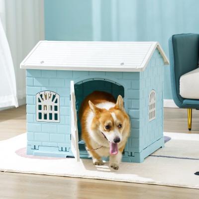 China Updated Breathable Waterproof Plastic Small Pets Cat Kennel Durable Indoor And Outdoor Puppy House House for sale