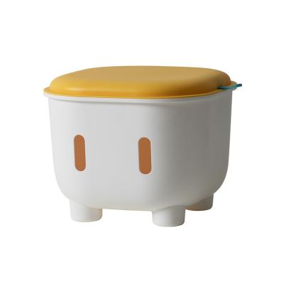 China Bathroom Stackable Hollow Outdoor Round Set Storage Box Living Room Furniture Plastic Storage Stool for sale