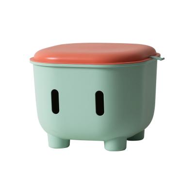 China Custom Plastic Multifunctional Stackable Furniture Colorful Design Home Storage Box Cavity Storage Stools Box for sale