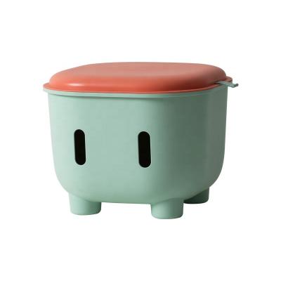 China Colorful Organizer Stored Toys Storage Container Organizer Multifunctional Plastic Storage Stool Box for sale