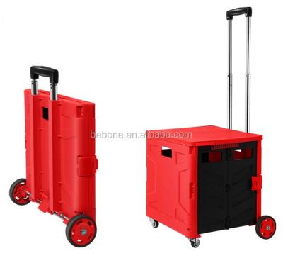 China Pro Wheeled Rolling Teacher Utility Crate (Height) Adjustable Cart Quik with Heavy Duty Folding Seat Basket with Handle for sale