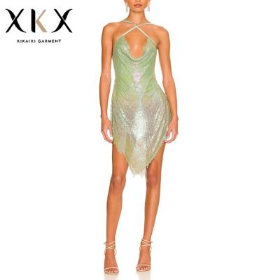 China New Women's Summer Dress 2022 Hot Sale Anti-Static Sleeveless Sexy Backless Club Party Mini Dress for sale