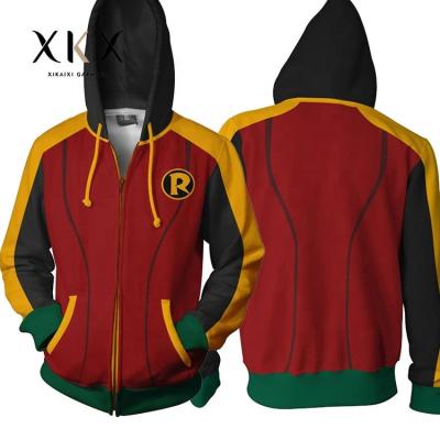 China Anti-pilling 2022 New Superhero Comic Book Super Heroes And Spider Zipper Night Wing Men's Hoodie Cardigan 10% Exclusive for sale