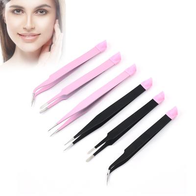 China Wholesale Durable Professional Eyelash Extension Tweezers Stainless Steel Volume Eyelash Tweezers for sale