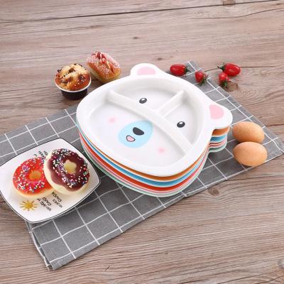 China Animal Baby Dinnerware Bamboo Fiber Children's Plate Cartoon Baby Feeding Dishes Children Toddler Plate zu verkaufen