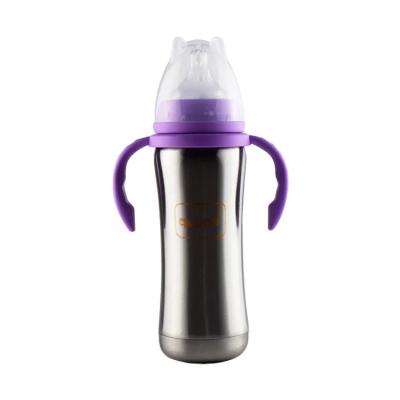 China High Quality Bpa Free Double Wall Insulated Tumbler Cups Stainless Steel Water Bottle Baby Feeding Bottle With Lid And Pp Handle for sale