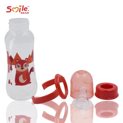 China Eco Friendly Baby Feeding Bottle Animal Pattern With Handles Skidproof Te koop