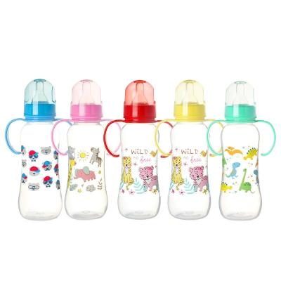 China Bpa Free Straw Bottle For Baby Pp Feeding Bottle With Handle Clear Baby Bottle for sale