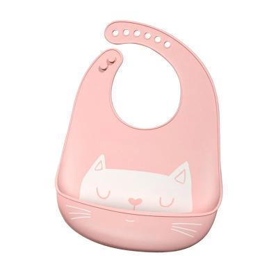 Κίνα Adjustable Infant Feeding Bib Waterproof Pink Silicone Plain Baby Bib προς πώληση