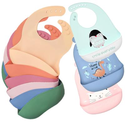 Κίνα Animal Pattern Waterproof Infant Bibs Silicone Plain Baby Drooling Bib προς πώληση