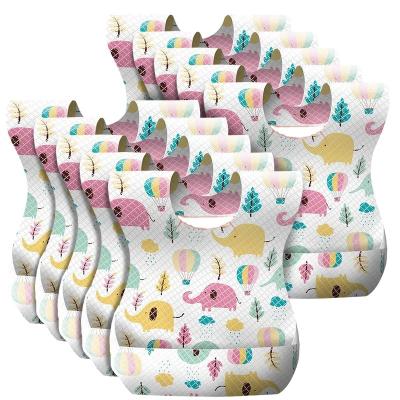 中国 Fancy Infant Drool Bibs Eating Travel Nonwoven Printed Waterproof Disposable 販売のため