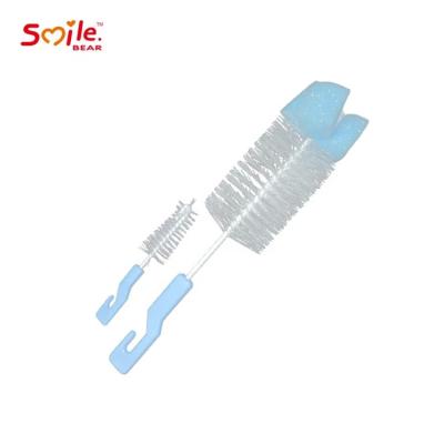 中国 Portable Infant Bottle Brush Baby Bottle Nipple Brush With Sponge 販売のため