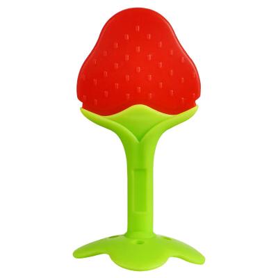 中国 Wholesale silicone baby teether fruit shape chews  gutta-percha with box three-dimensional teething gel 販売のため