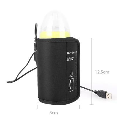 中国 Movable Portable Safety Waterproof Travel Bottle Warmer Black Usb Heating Baby Milk Bottle Warmer 販売のため