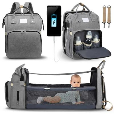 China New Arrival Folding Waterproof Maternity Handbag Stroller Baby Nappy Bag Bed Backpack Diaper Bag With Bassinet zu verkaufen