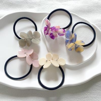 China Elastic hair tie Fashion Hair Accessories Custom Tortoiseshell Cellulose Acetate Scrunchy Elastic Band Ponytail Holder Hair Tie for Women for sale