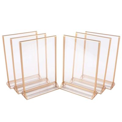 China Retail Stores Clear Picture Display Rack Acrylic Menu Holder For Restaurant&Cafe Sign Desk Rack for sale