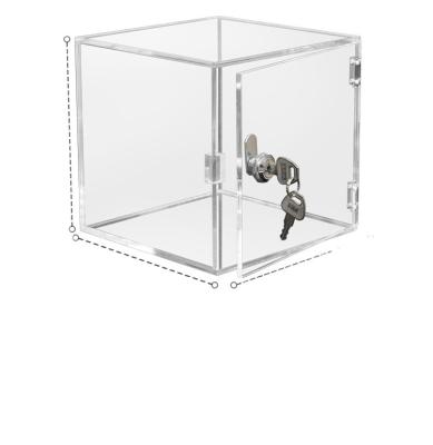 China Detachable new product transparent acrylic storage with square plexiglass dustproof box lock display customization for sale