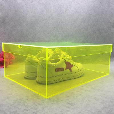 China Custom Size Stocked Storage Acrylic Shoe Box for sale