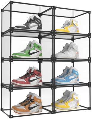 China Hot Selling Storage Shoe Box Plexiglass Acrylic Collapsible Sneaker Display Case for sale