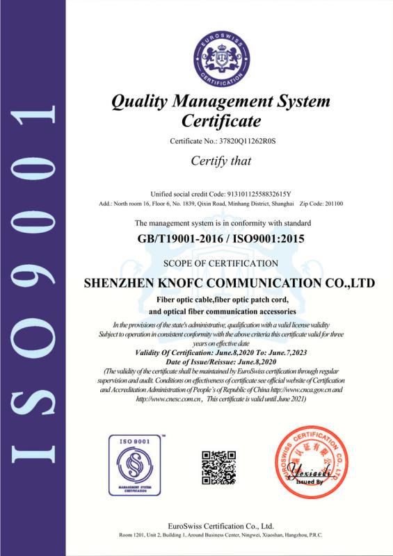 ISO9001 - Shenzhen Knofc Communication Co., Ltd.