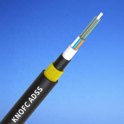 China KNOFC span 100/200/400m g.652d hilos monomodo 24 adss cable stp cat 5 cat 5 rj45 aerial/aerial cable g.652d for sale