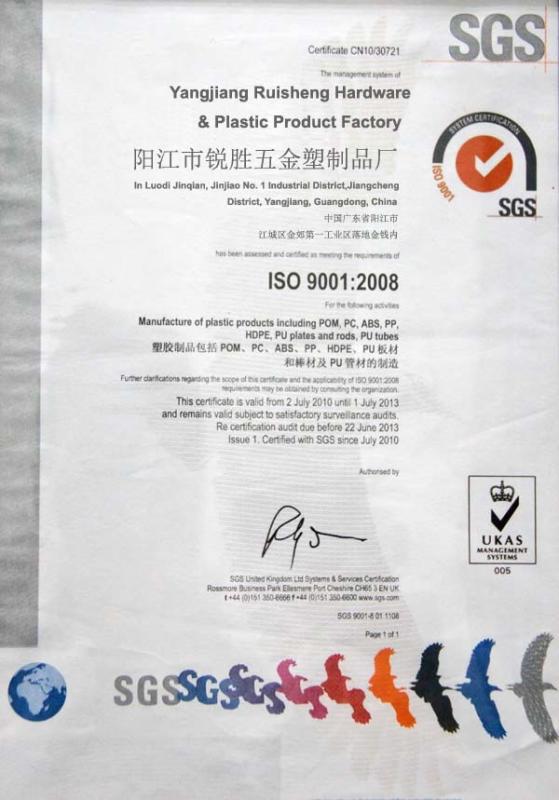 ISO9001 - Ruisheng Industrial Co., Ltd.