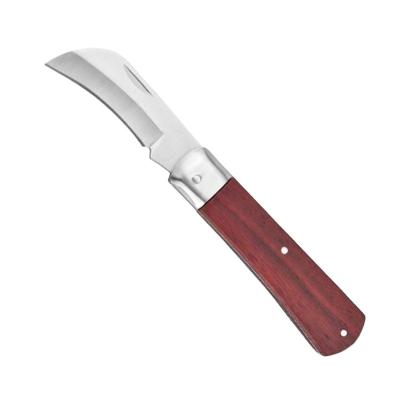 China High Quality Non-variable Wooden Handle Folding Cutting Budding Pruning Grafting Knife for sale