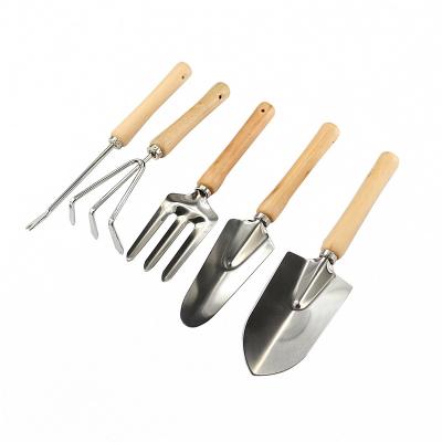 China Garden Handle Garden Woodworking Tool Kit Outdoor Tool Best Quality Shovel Rake Suit Garden Tools 5 Piece Set for sale