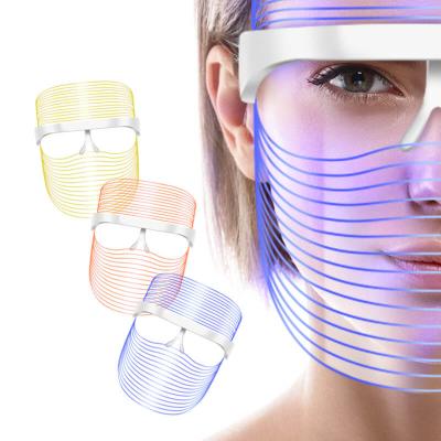 China Dye Removal Facial Massager Red Light Therapy Photon 3 Colors LED Facial Mask For Skin Rejuvenation, Wrinkles Anti Aging for sale