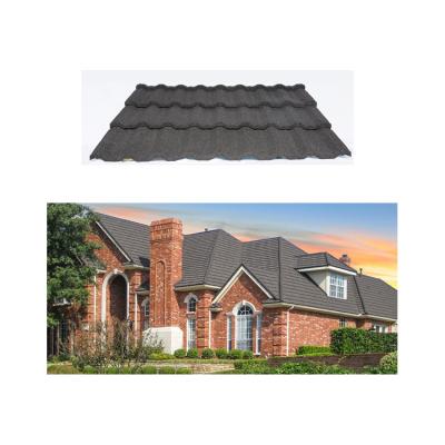 China Modern 4 Shape Type Roofing Tiles Zinc Steel Sheet Aluminum Stone Coated Metal Roof Roof Tiles For Villa for sale