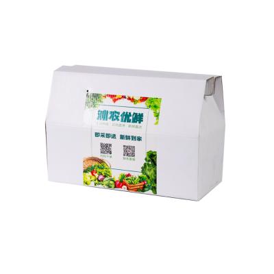 China Handmade Packaging Corrugated Fruit Paper Box Food And Beverage Fruit And Vegetable Packing Cardboard Box for sale